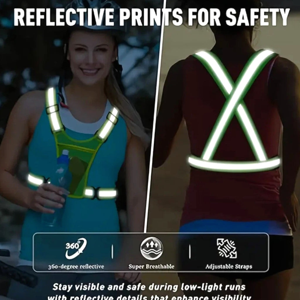 2 Pack Reflective Running Vest With Bracelets and Phone Holder- Safety Gear
