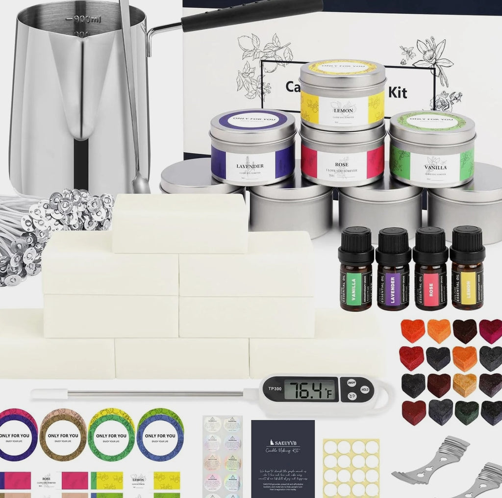 Complete Candle Making Kit for Adults, DIY Starter Soy Candle Making Supplies