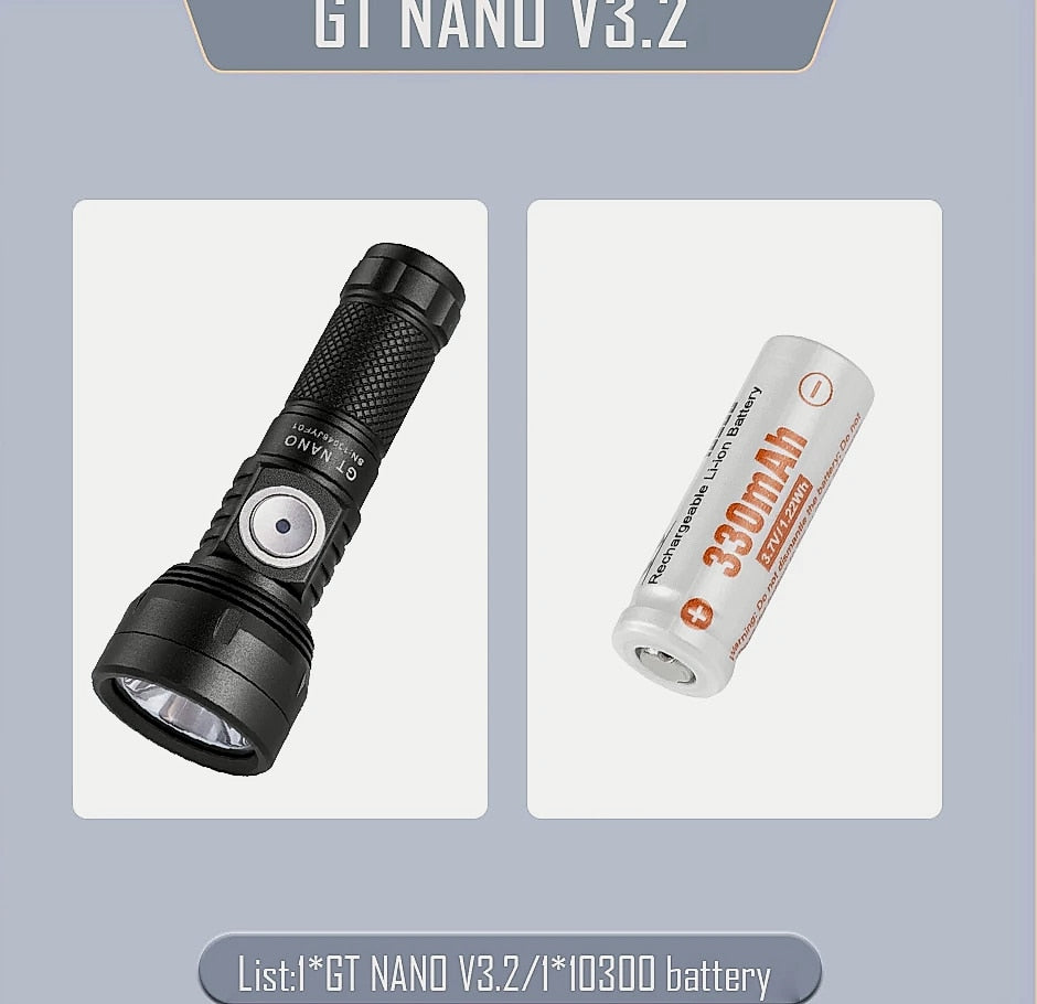 Lumintop GT Nano LED Flashlight 450m Compact Camping Light