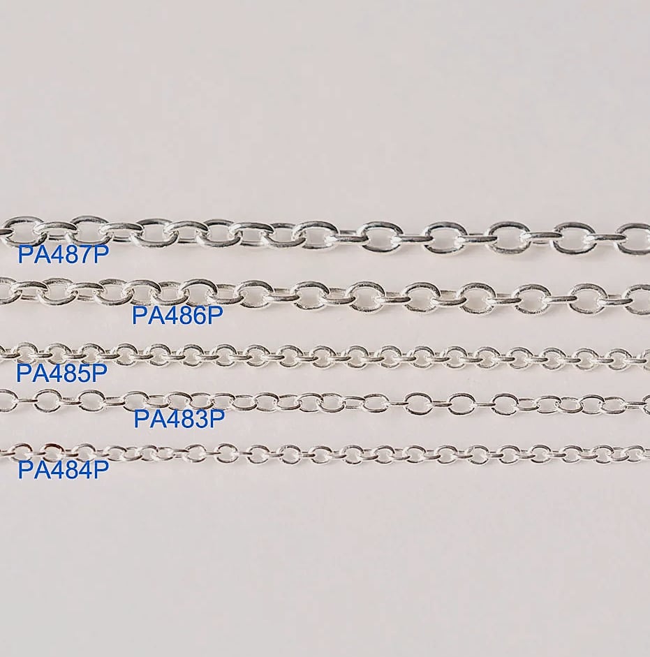 Justneo 925 Sterling Silver Oval Cable Chain 1 meter