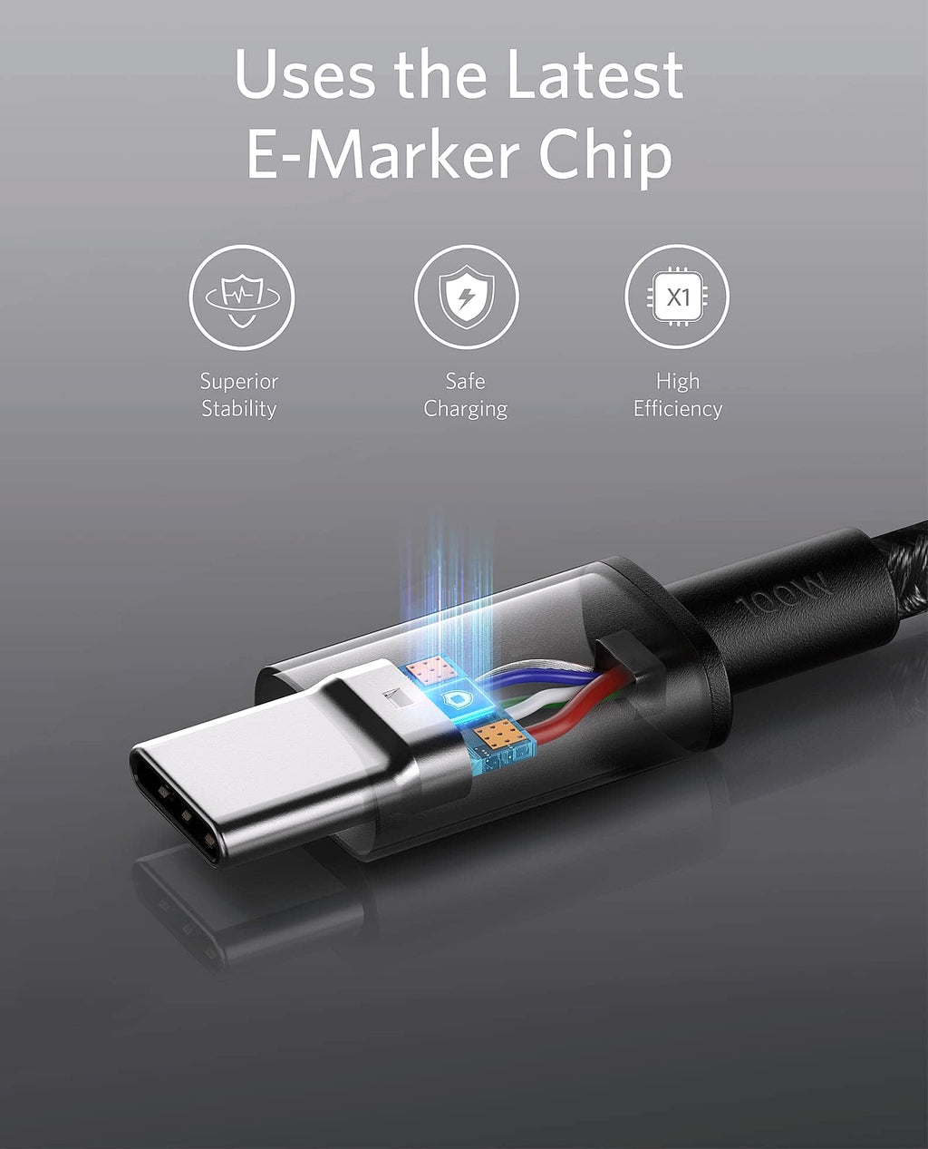 Anker 333 USB-C Cable 2-Pack 6ft, 100W Fast Charging