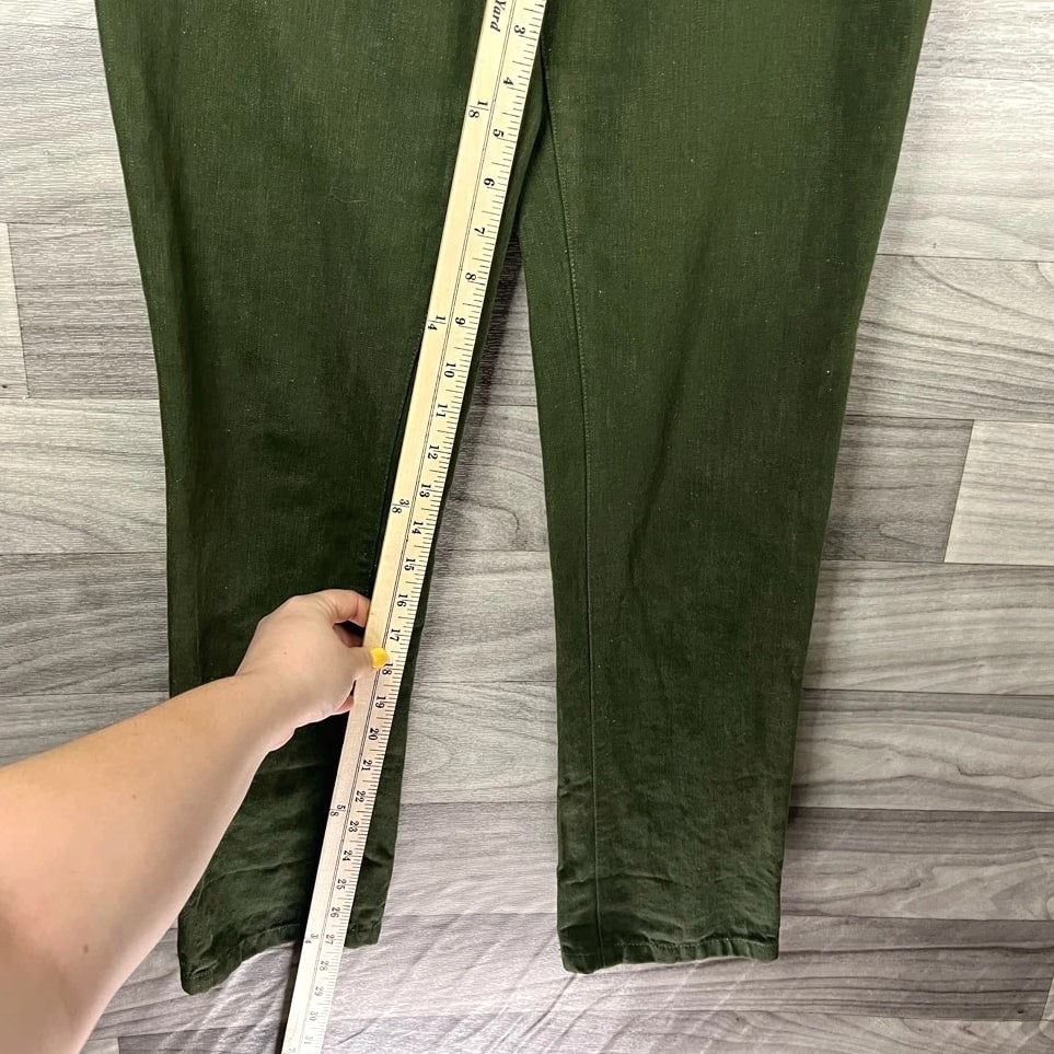 Pilcro & The Letterpress Women's Straight Leg Jeans Green Pockets Medium Wash Size 27