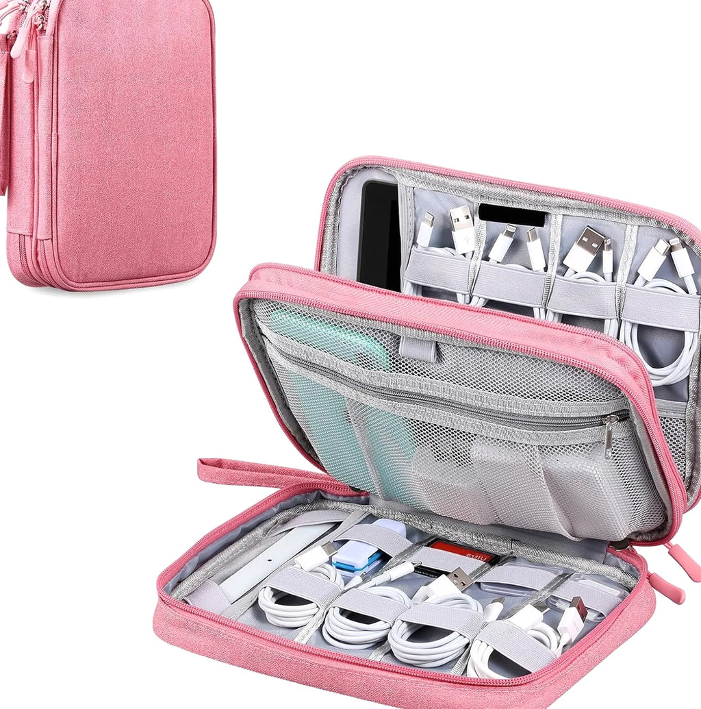 Travel Electronics Organizer Pouch Bag for Tech Gadgets & Airplane Accessories,