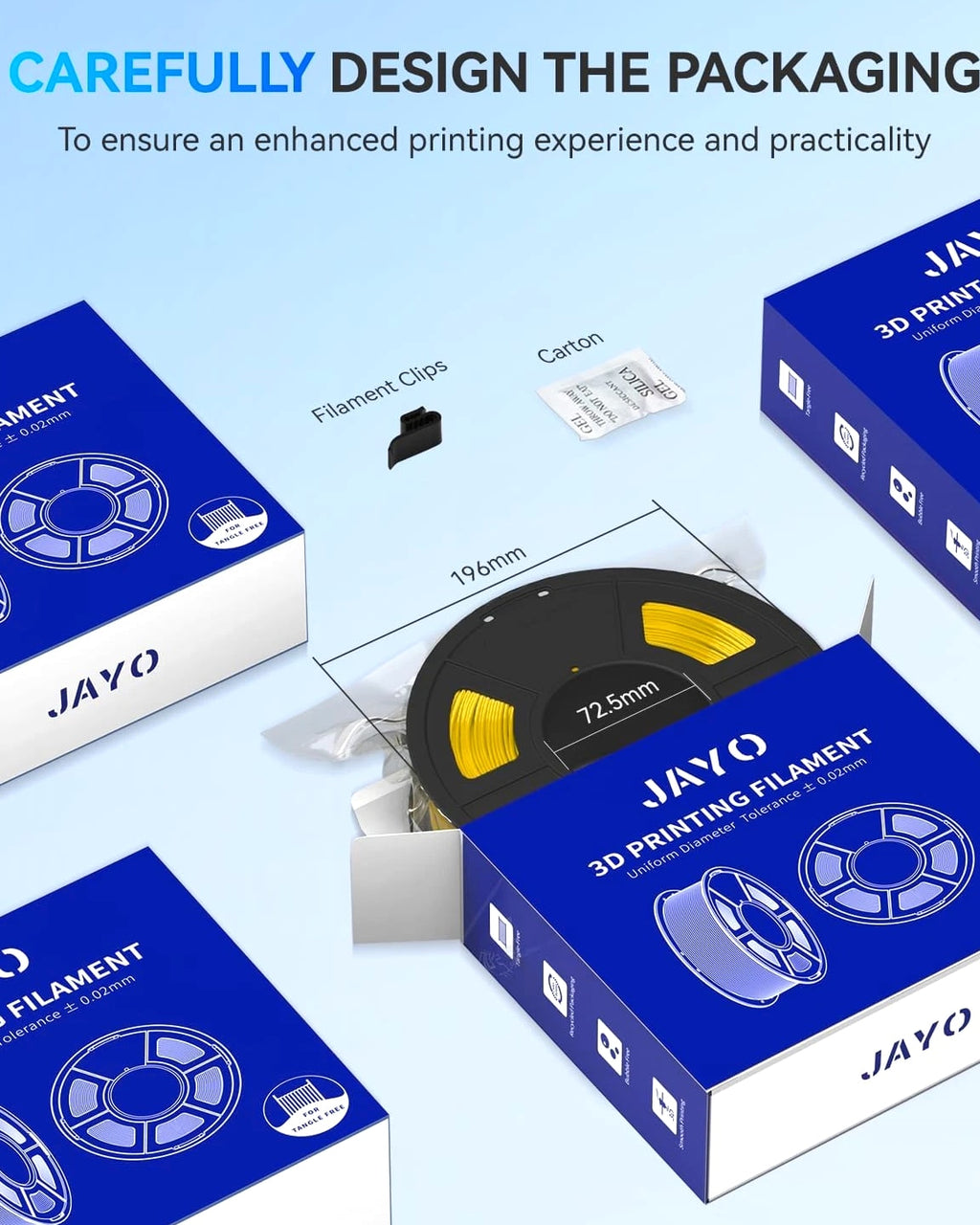 JAYO PETG Black White Gray 3D Printer Filament 1.75mm 1.1KG/Set