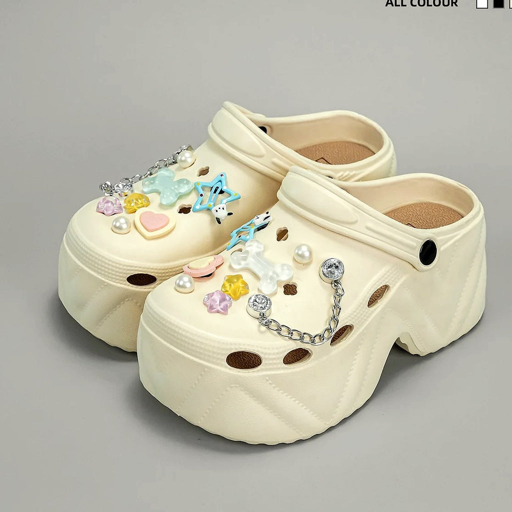 HININSEN Women's Platform Clogs 9CM High EVA Garden Sandals