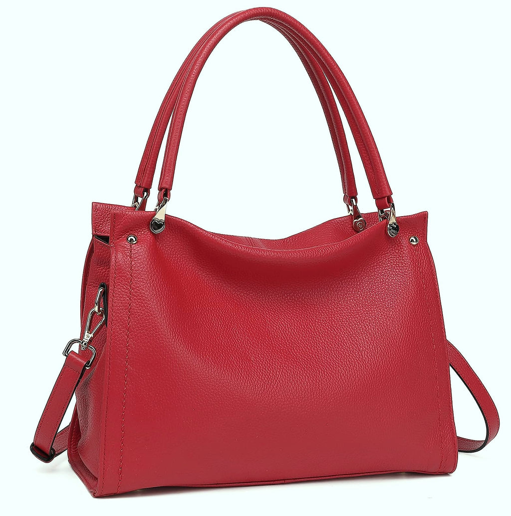 KOGTLA Medium Genuine Leather Tote Handbag for Women