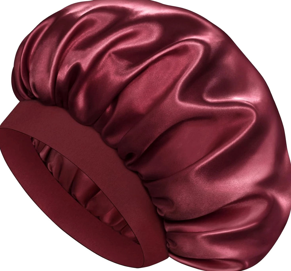 Satin Silk Bonnet for Sleeping, Double Layer Silk Sleep Cap, Soft Satin Lined