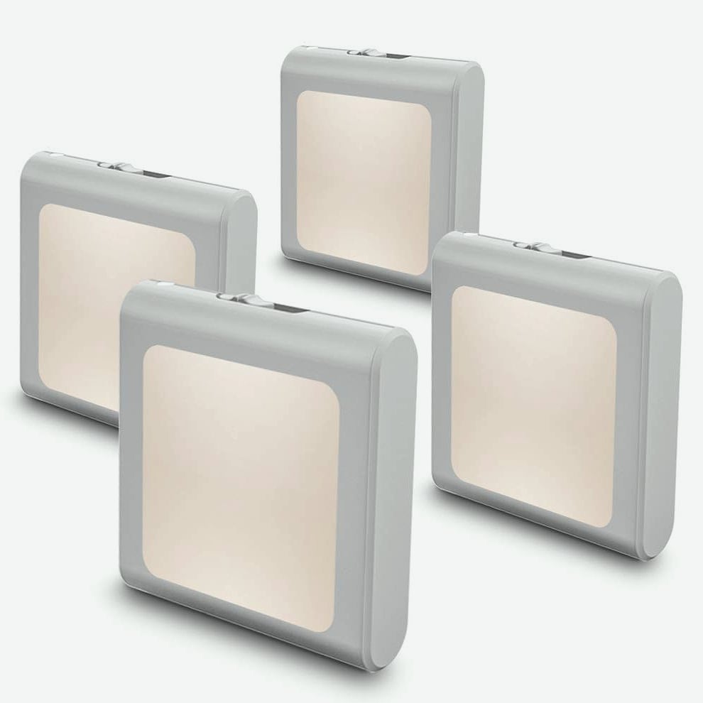 MAZ-TEK Plug-in Dimmable LED Night Light with Auto Sensor, 4 Pack