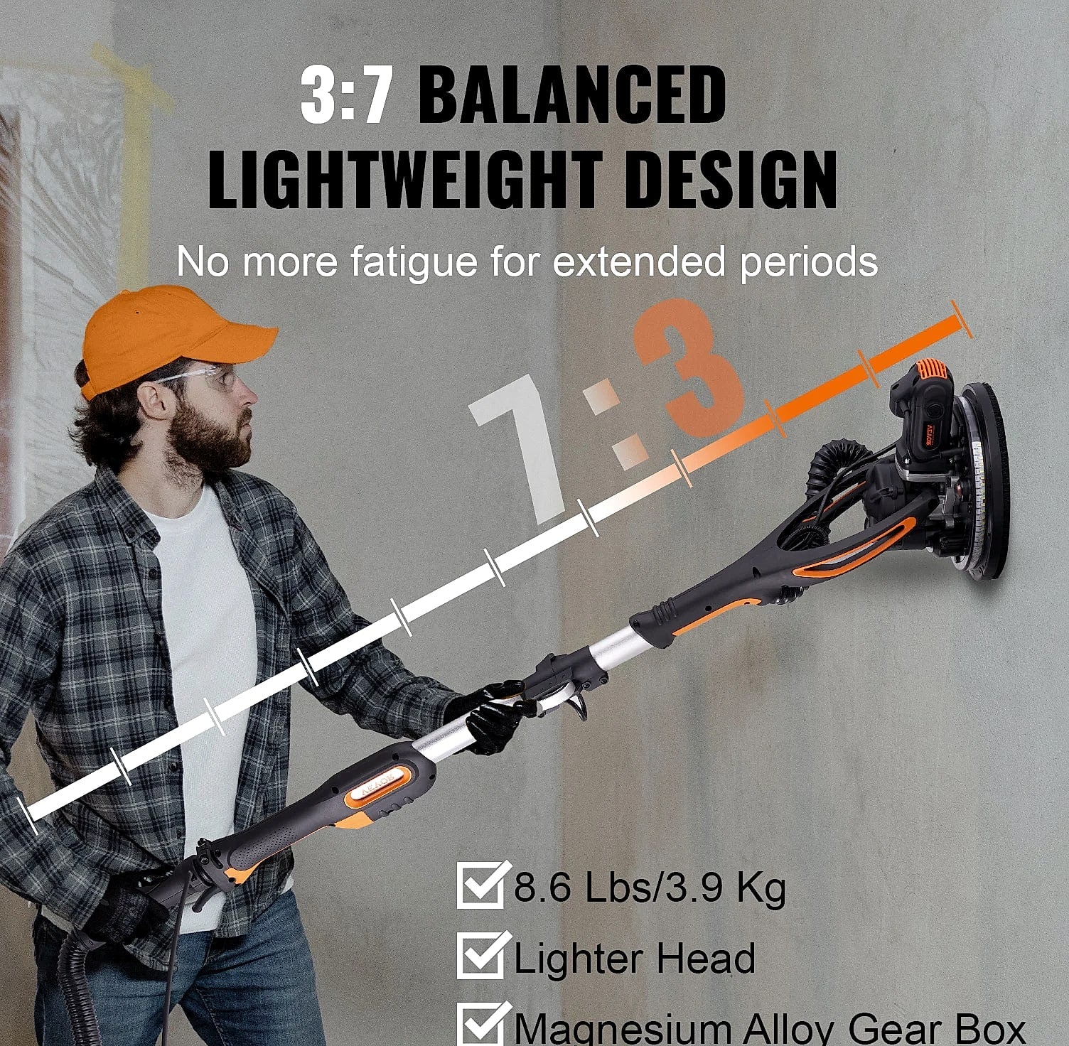 SucceBuy 900W Drywall Sander with Variable Speed Motor