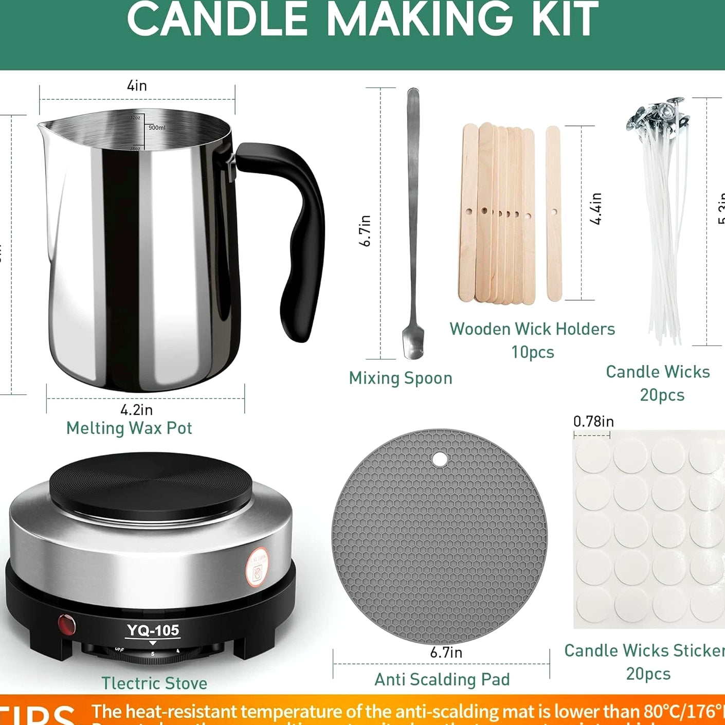 Candle Making Kit with Hot Plate, Candle Making Supplies for Beginners Adults, W...