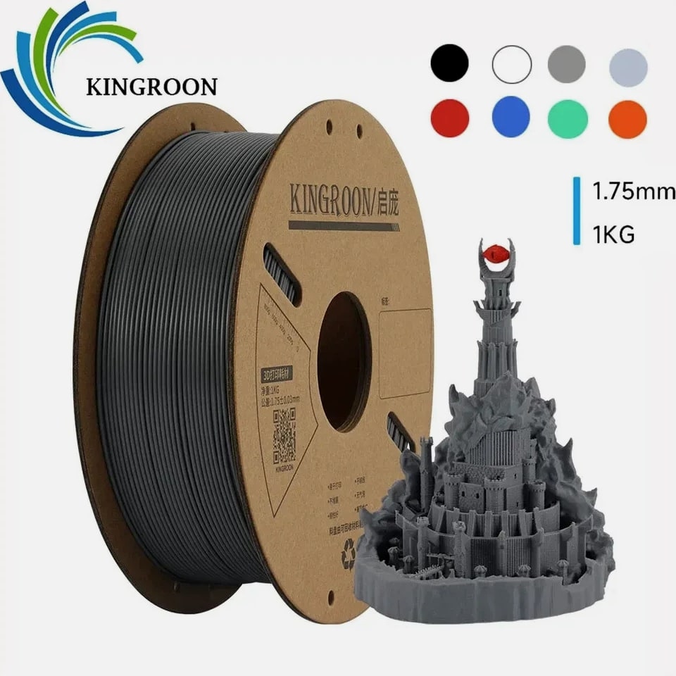 Standard 1KG PLA PETG TPU ABS Filament 1.75mm +/- 0.03mm No Bubbles 3D Printer