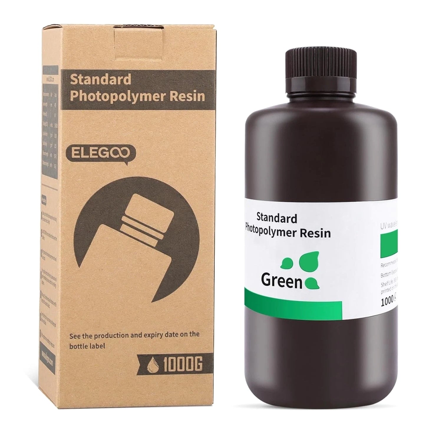 ELEGOO 3D Printer Resin 1000g - Fast Curing, Non-Toxic Clear Green