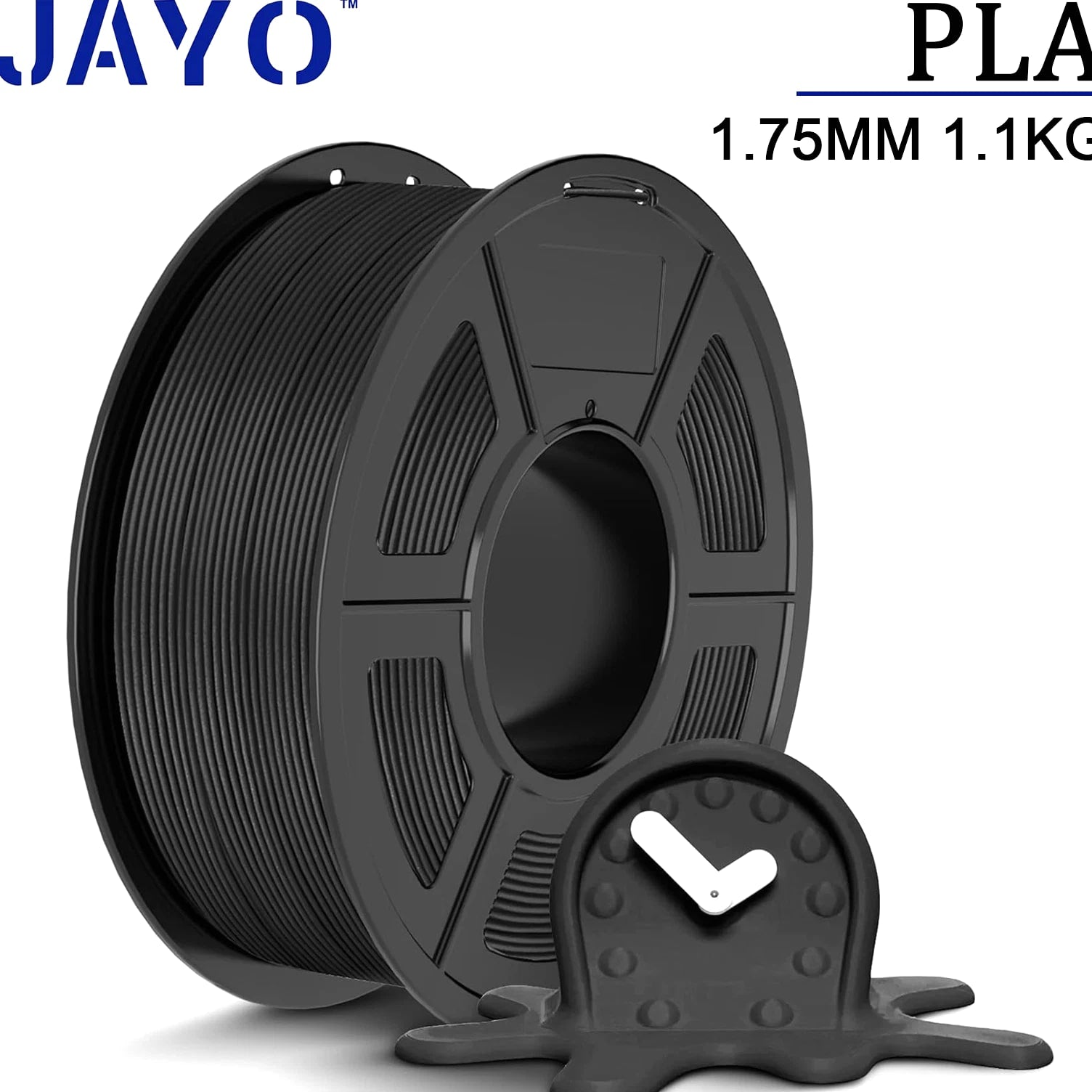 JAYO PLA Black 3D Printer Filament 1.1KG With Spool 1.75mm for FDM Printers