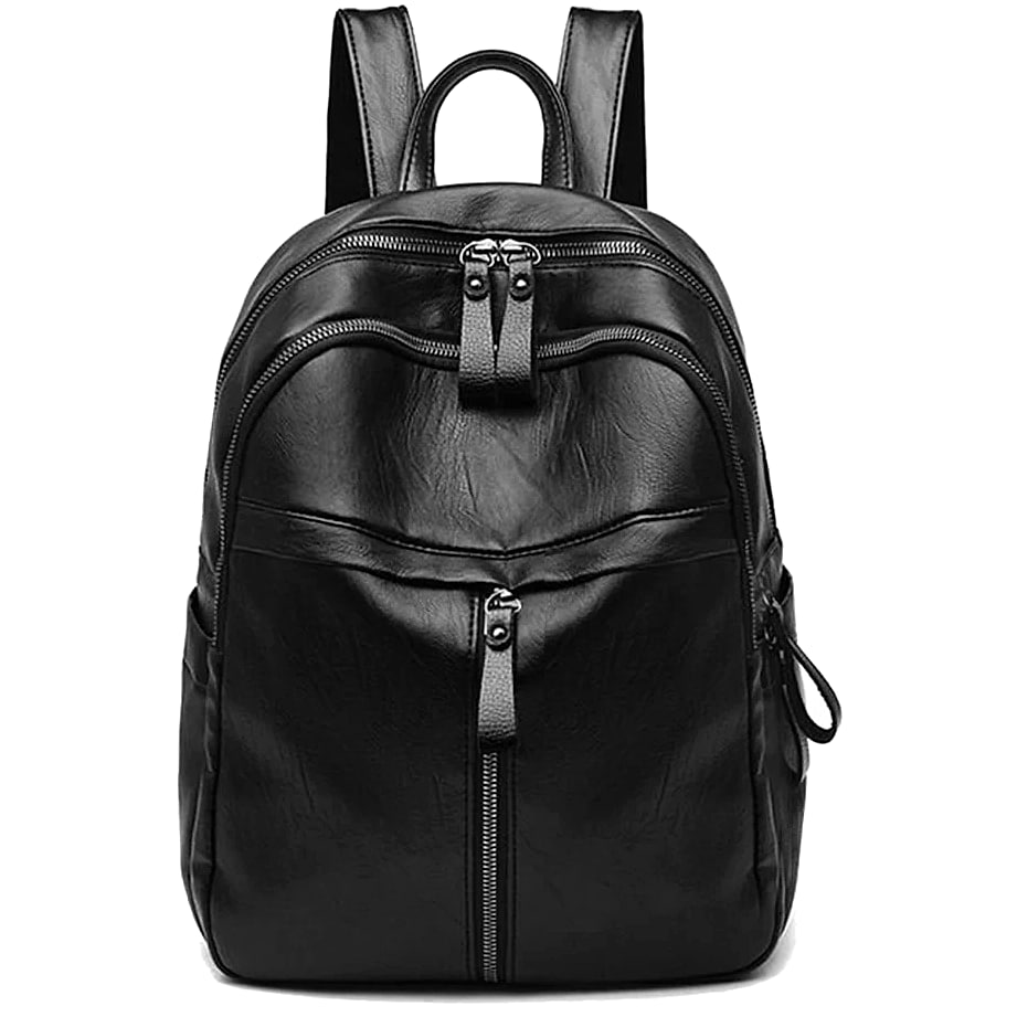 Women's PU Leather Backpack with Adjustable Straps, 29.5cm
