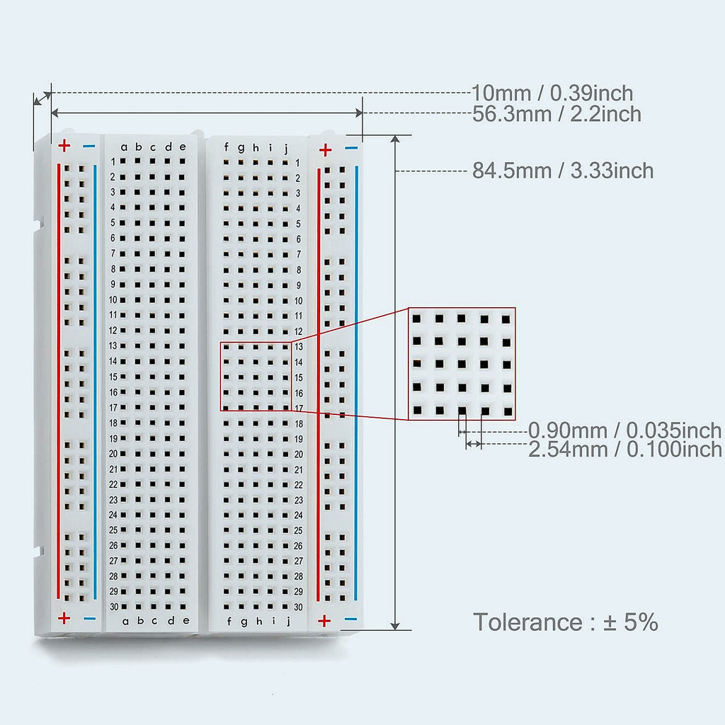 CHANZON BB-801 Breadboard Kit 3 Pack, 400 Tie Points