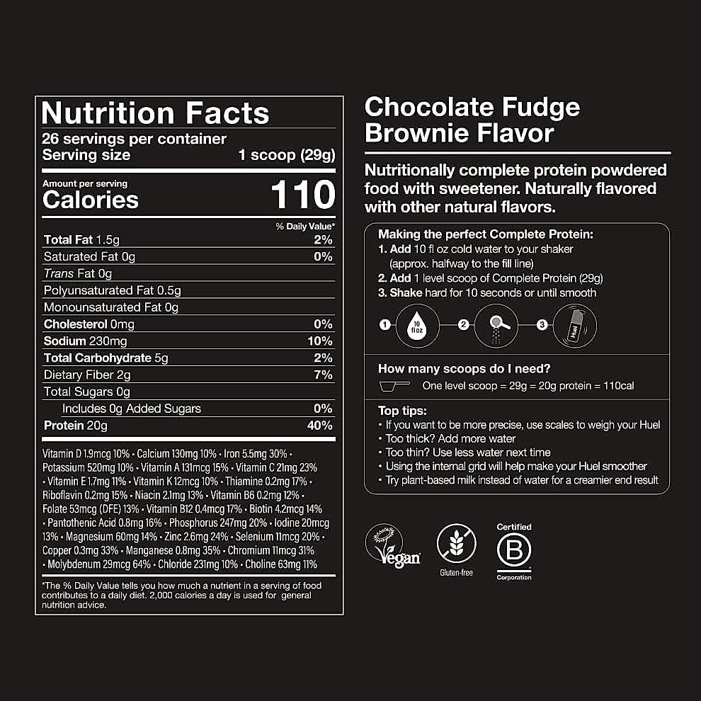 Huel Complete Protein Powder Chocolate Fudge Brownie 26 Servings