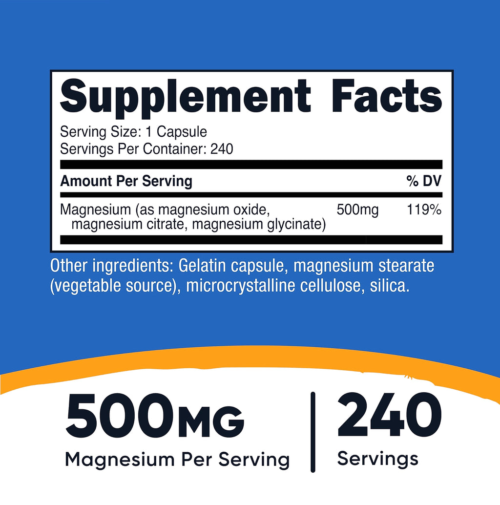 Nutricost Magnesium Complex 500mg Triple Blend Capsules