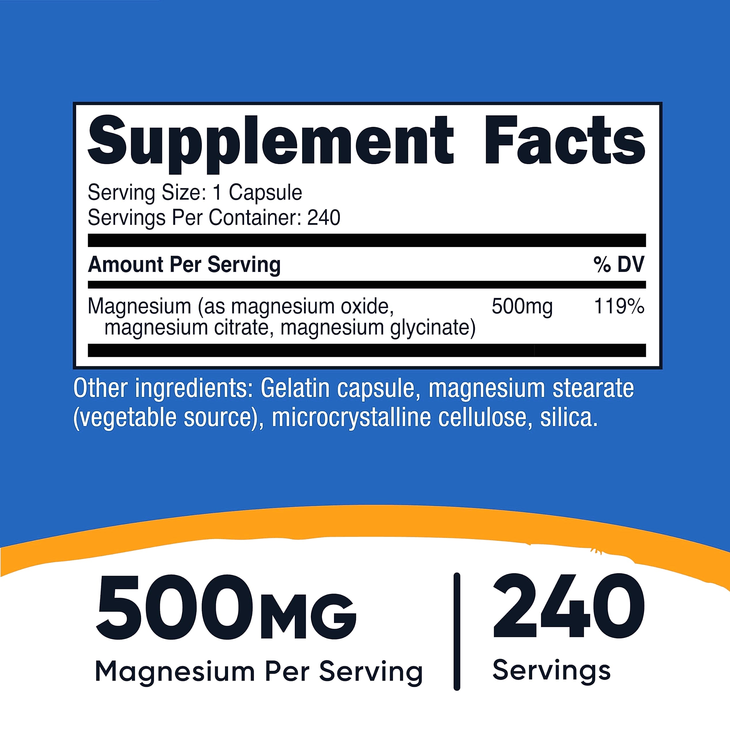 Nutricost Magnesium Complex 500mg Triple Blend Capsules