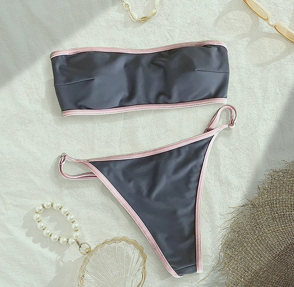 WAVECHO Women's Bikini Set with Chain Detail Swimwear