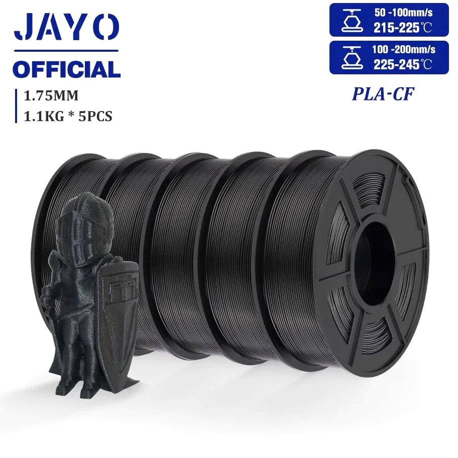 3D Printer Filament 1.75mm PETG-CF/PLA Carbon Fiber Filaments High Toughness USA
