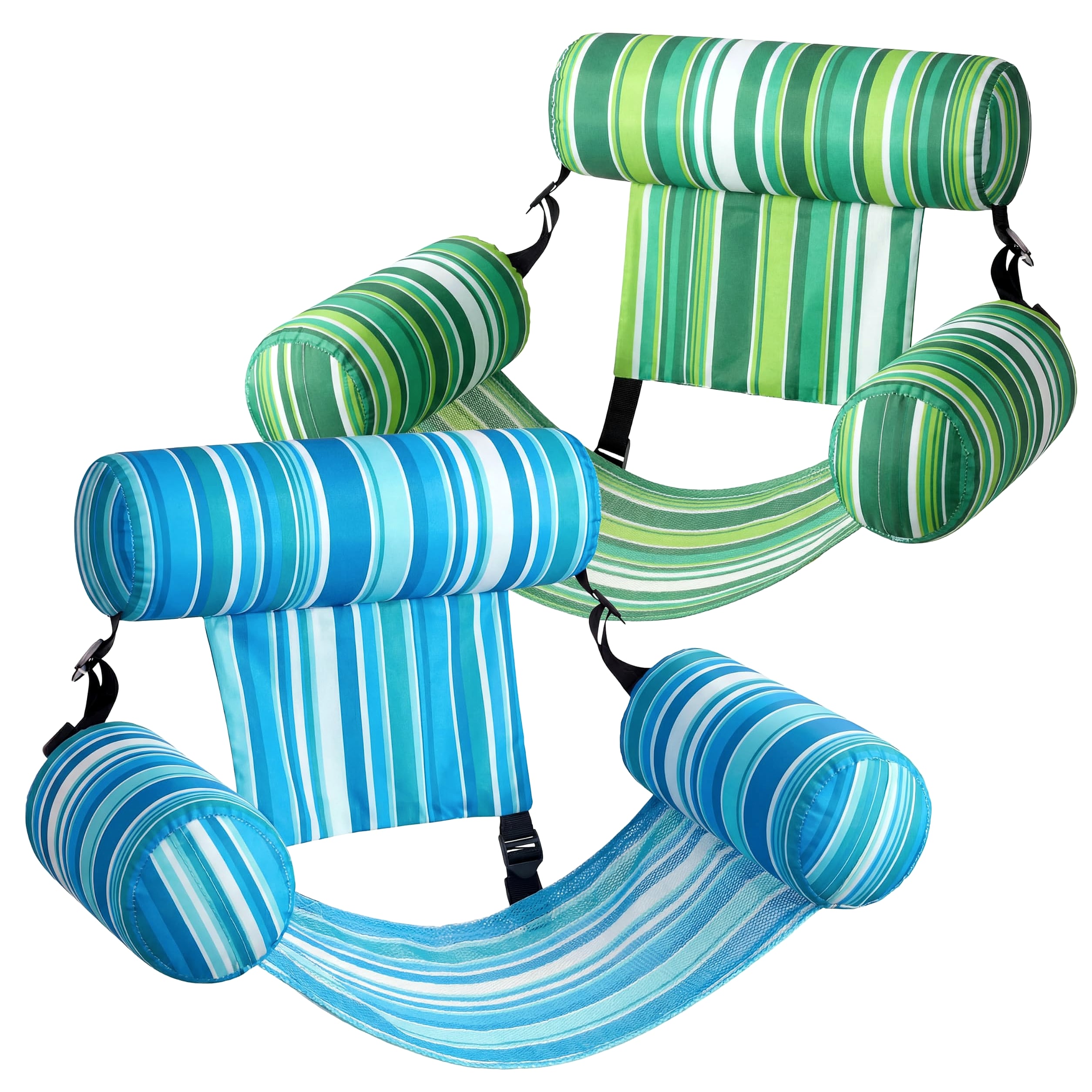 Sloosh Inflatable Pool Float Chairs, 2 Pack Floating Lounges