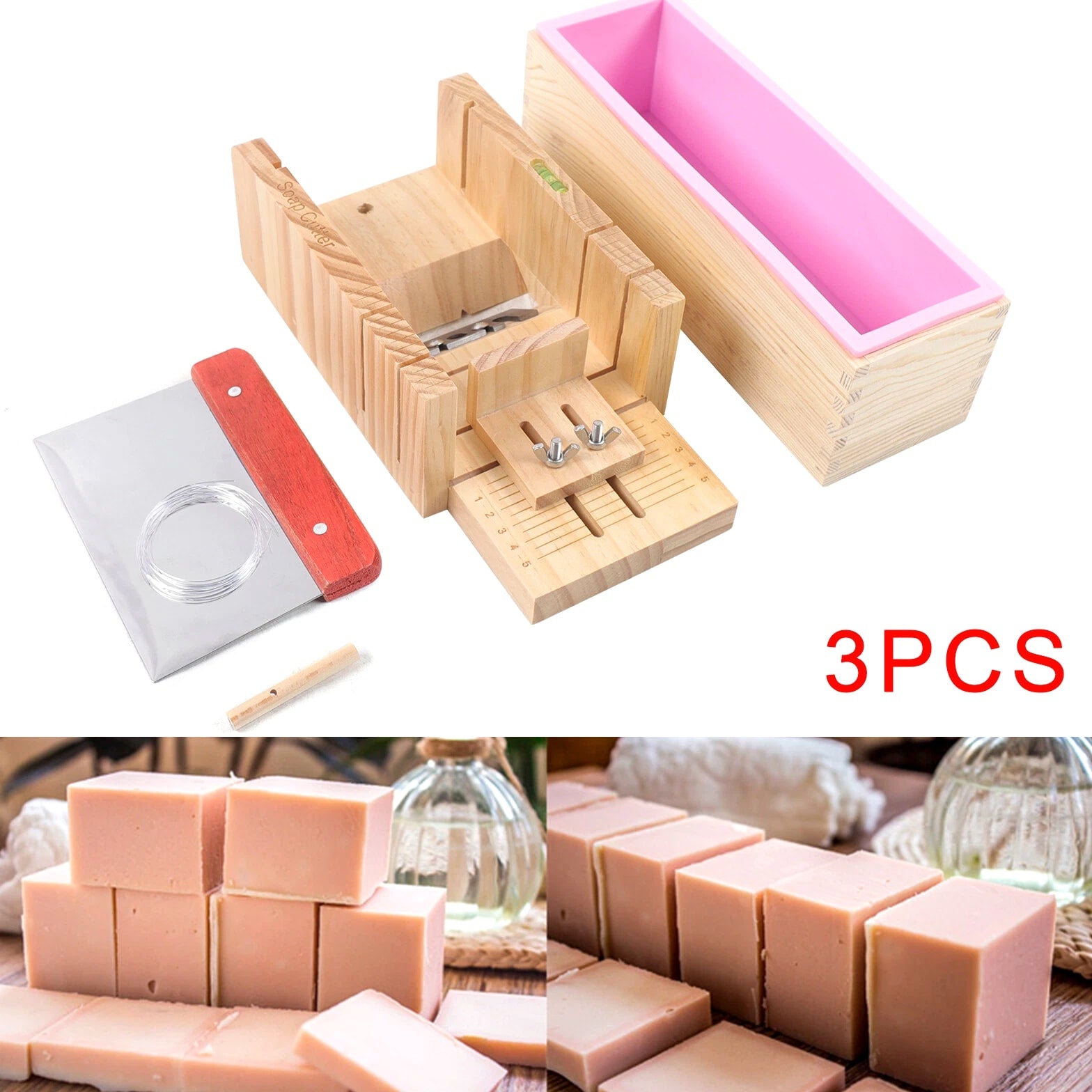 Professional Soap Making Supplies Kit - 3 pcs Set Soap Tools Cakes Mold Handmade DIY