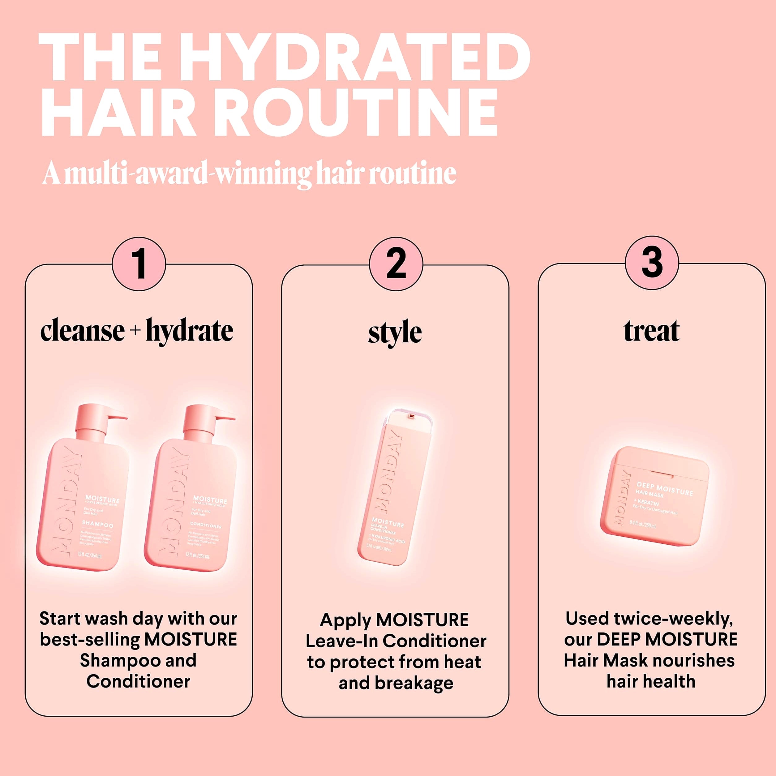 Monday Haircare Moisture Shampoo and Conditioner Set for Dry Hair