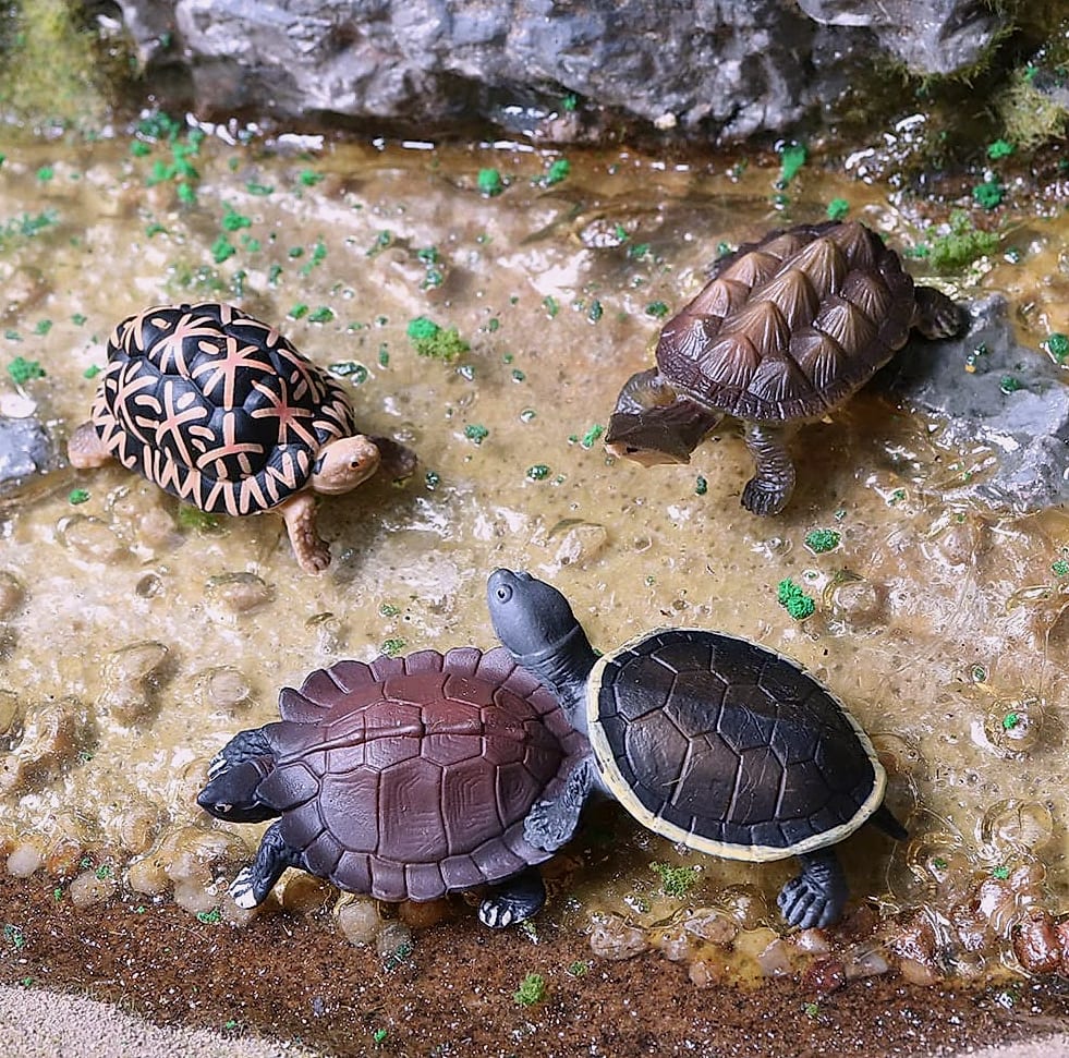 Volnau Mini Sea Turtle Figures 14-Piece Animal Toy Set