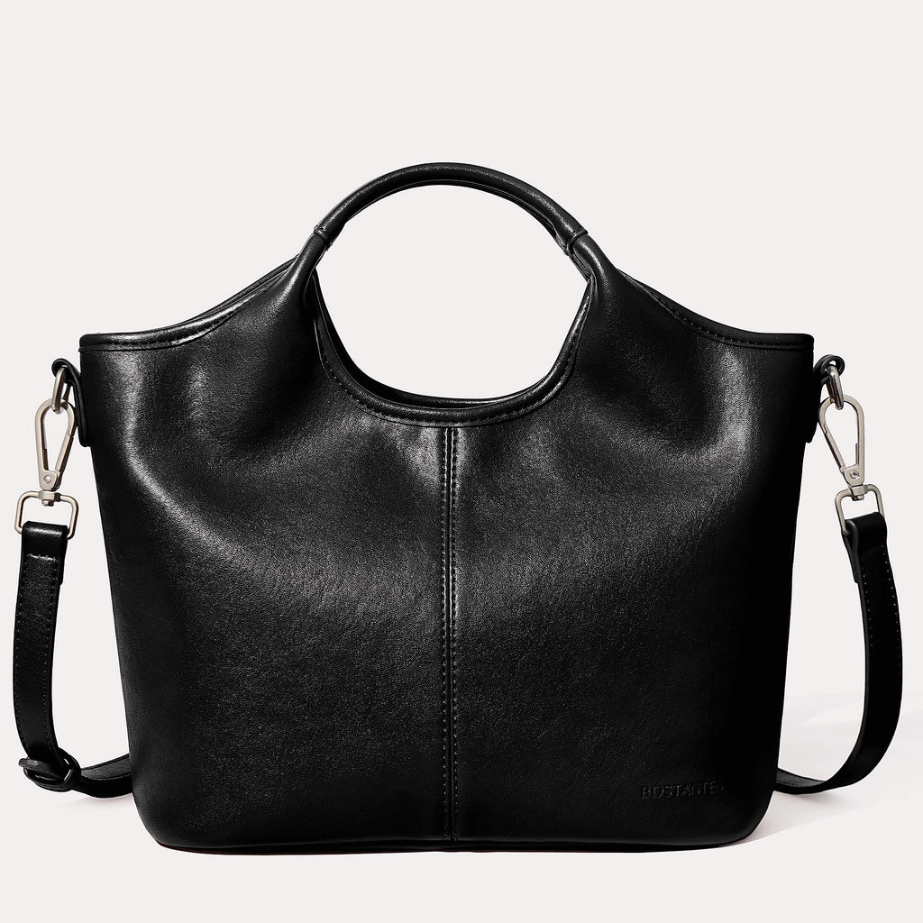 BOSTANTEN Vegan Leather Satchel Handbag with Detachable Strap