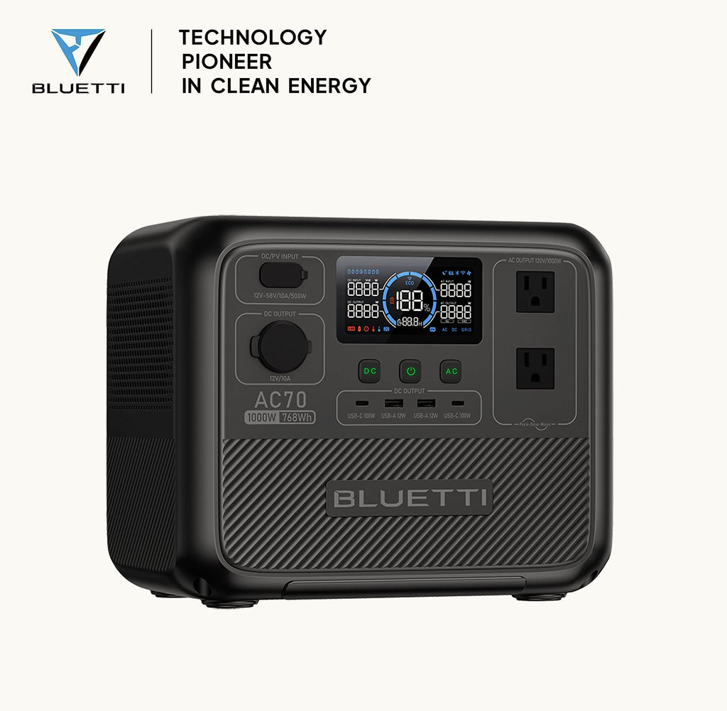 BLUETTI AC70 Portable Power Station 768Wh 1000W