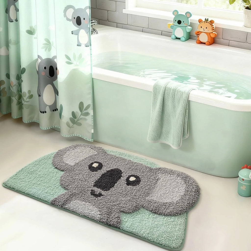 Cute Animal Thick Bathroom Rugs, Non-Slip Backing Washable Bath Mats, Plush...