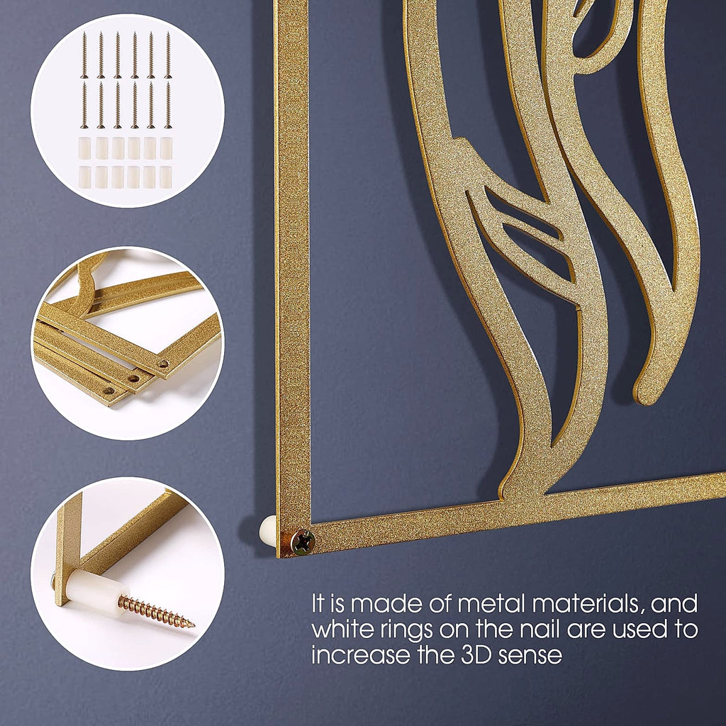 AGIOTA 3 Pcs Gold Wall Art Female Body Line Drawing Metal Decor