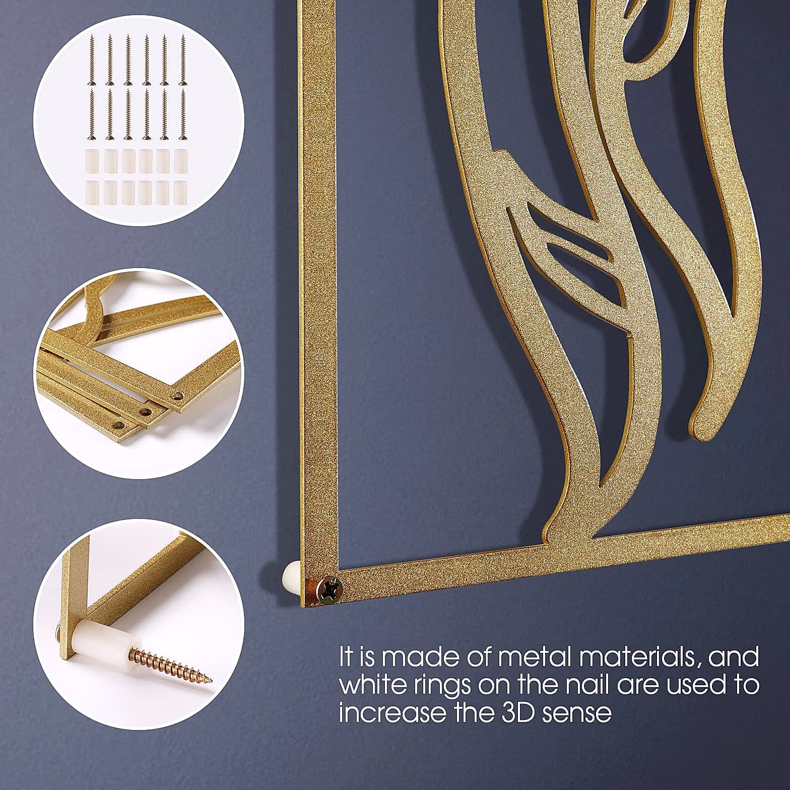 AGIOTA 3 Pcs Gold Wall Art Female Body Line Drawing Metal Decor