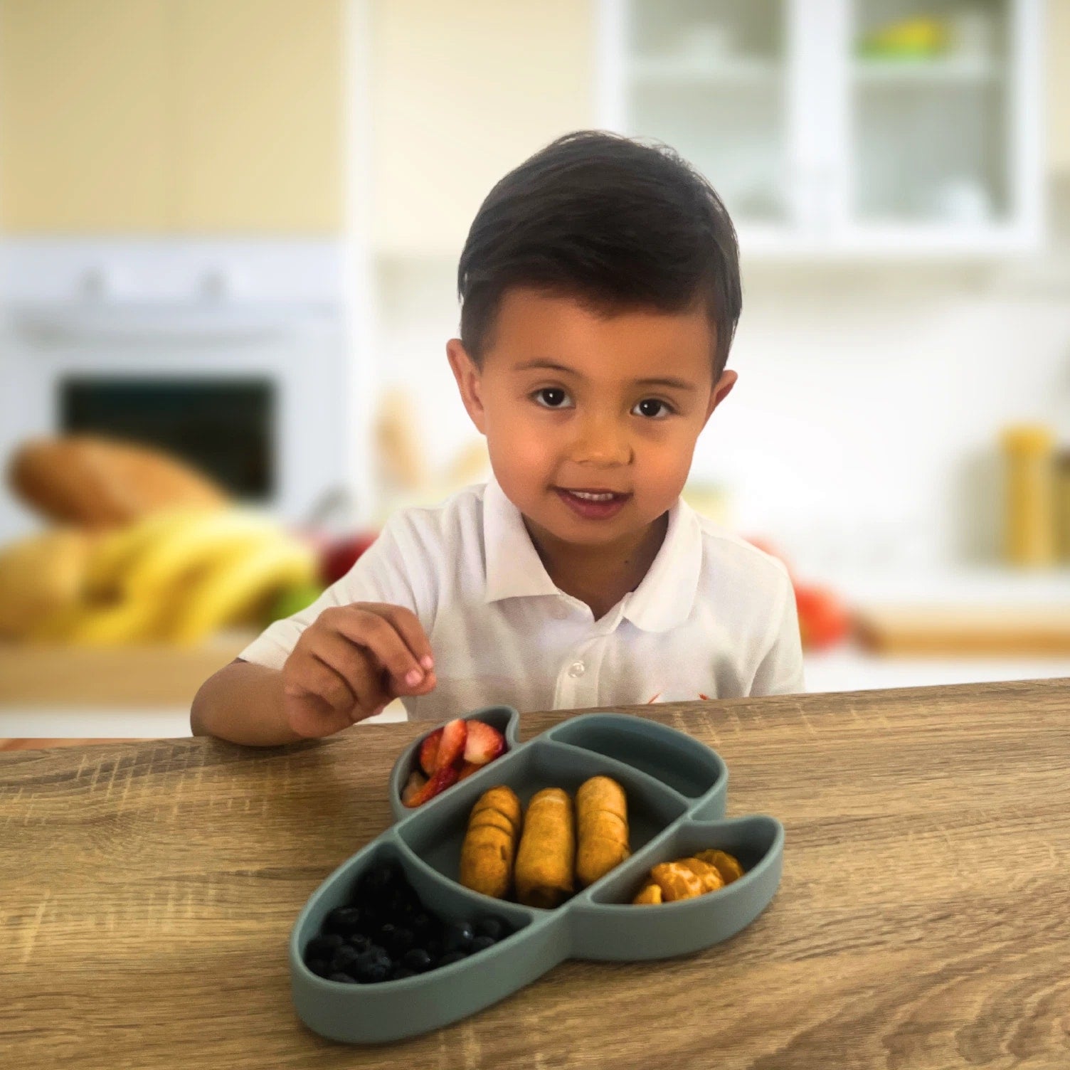 Liitle Sadi Silicone Airplane Toddler Plate, BPA-Free, Baby Plate, Baby Dish.