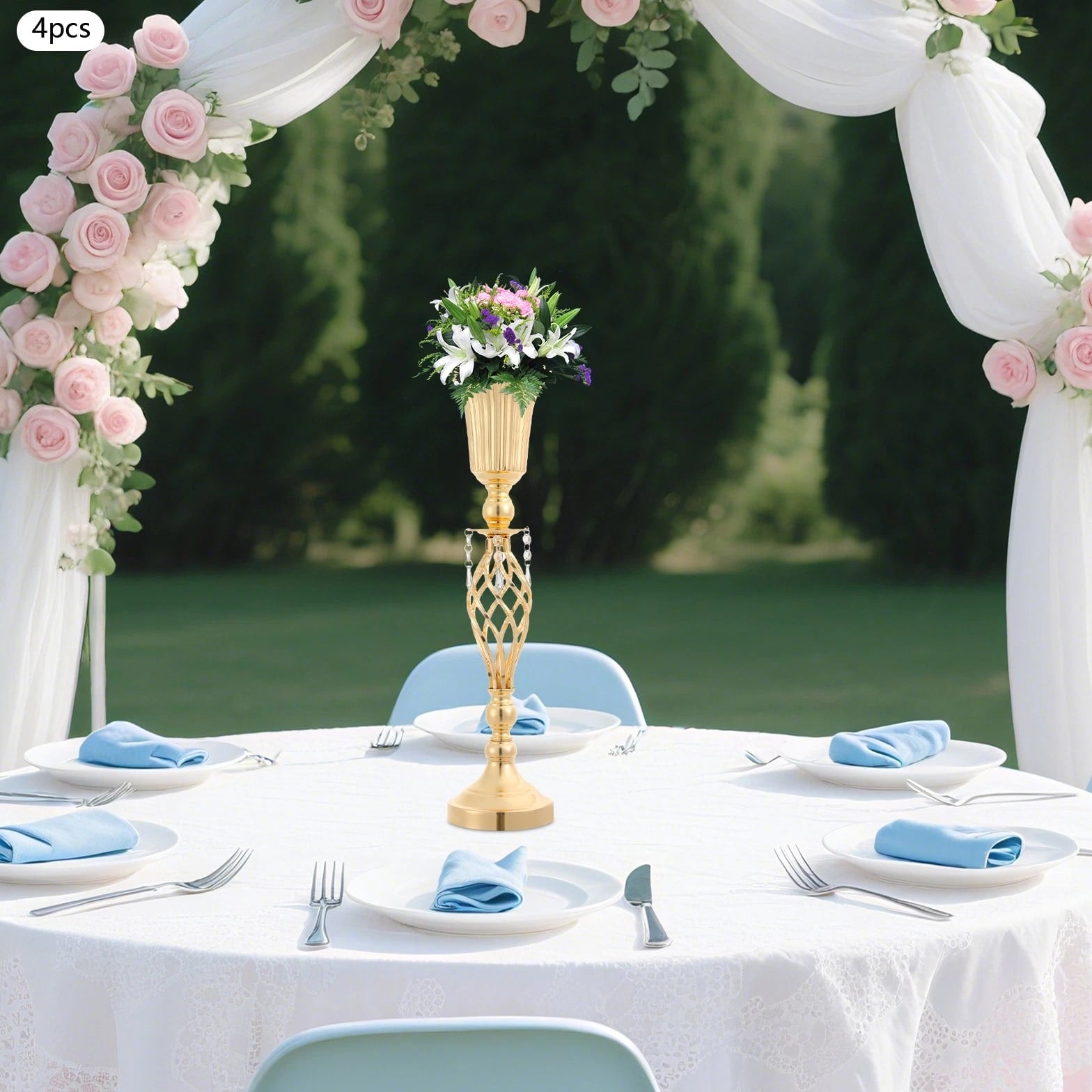 4 Pcs Floral Vases, Floral Decoration Vases, Centerpiece For Table Decoration