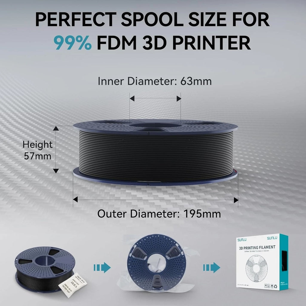 SUNLU Carbon Fiber PETG 3D Printer Filament 1.75mm PETG-CF 1KG, 10% short fiber