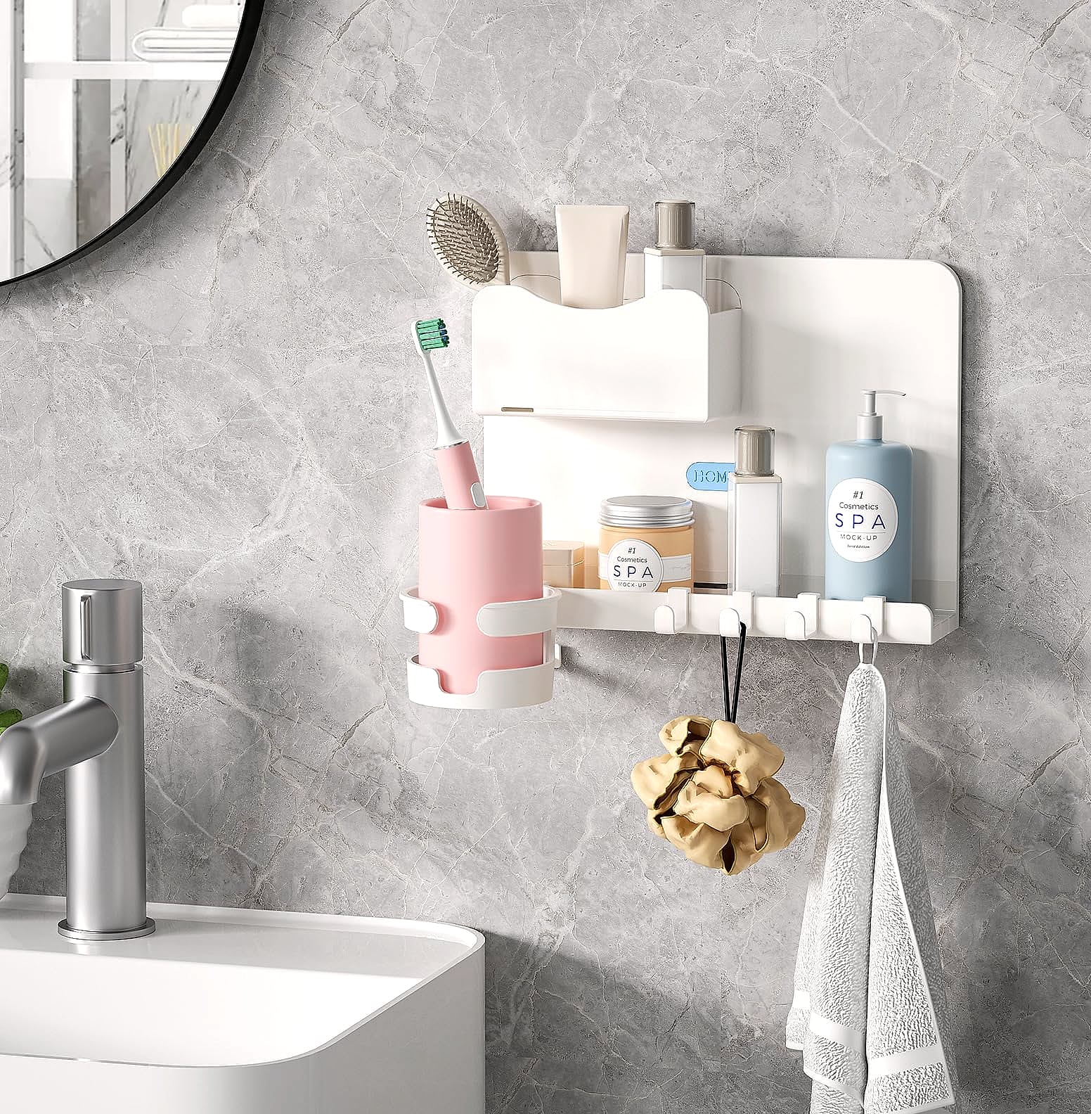 WALfuyao Floating Bedside Shelf Wall Organizer Storage