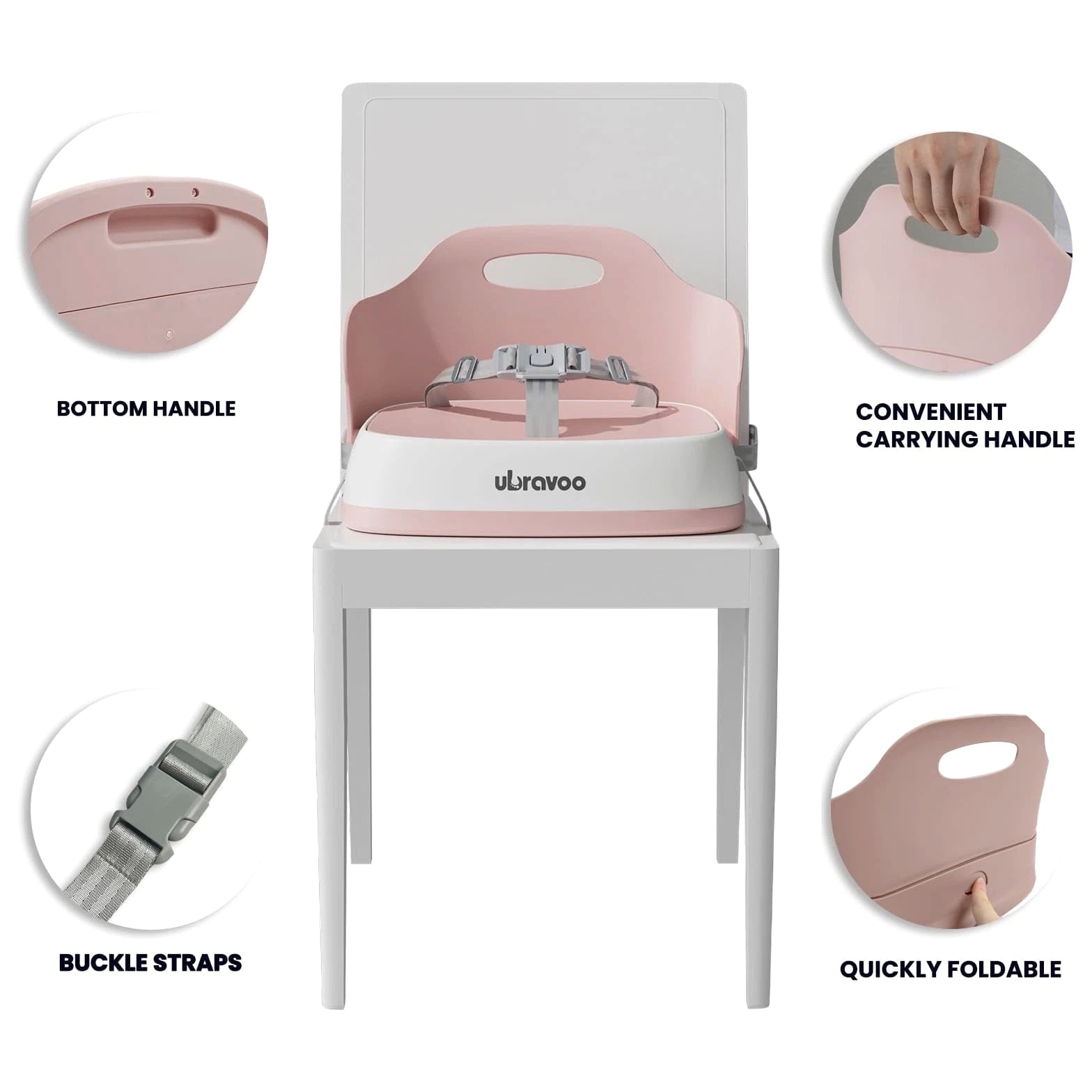 UBRAVOO Baby Booster Seats, Portable High Chairs for Babies and Toddlers, Hig...
