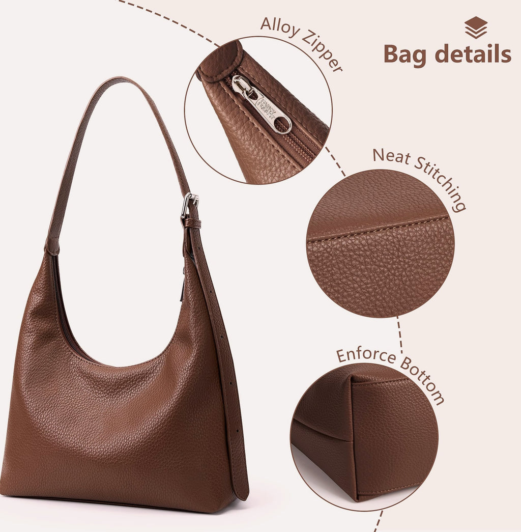 KALIDI Crescent Vegan Leather Tote Bag for Women