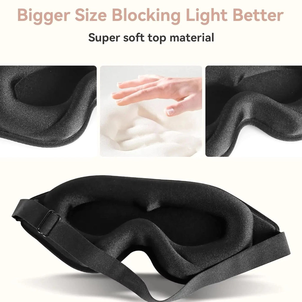 Travel Silk Eye Mask - Blackout Eye Cover for Rest & Deep Sleep (1 Pc)