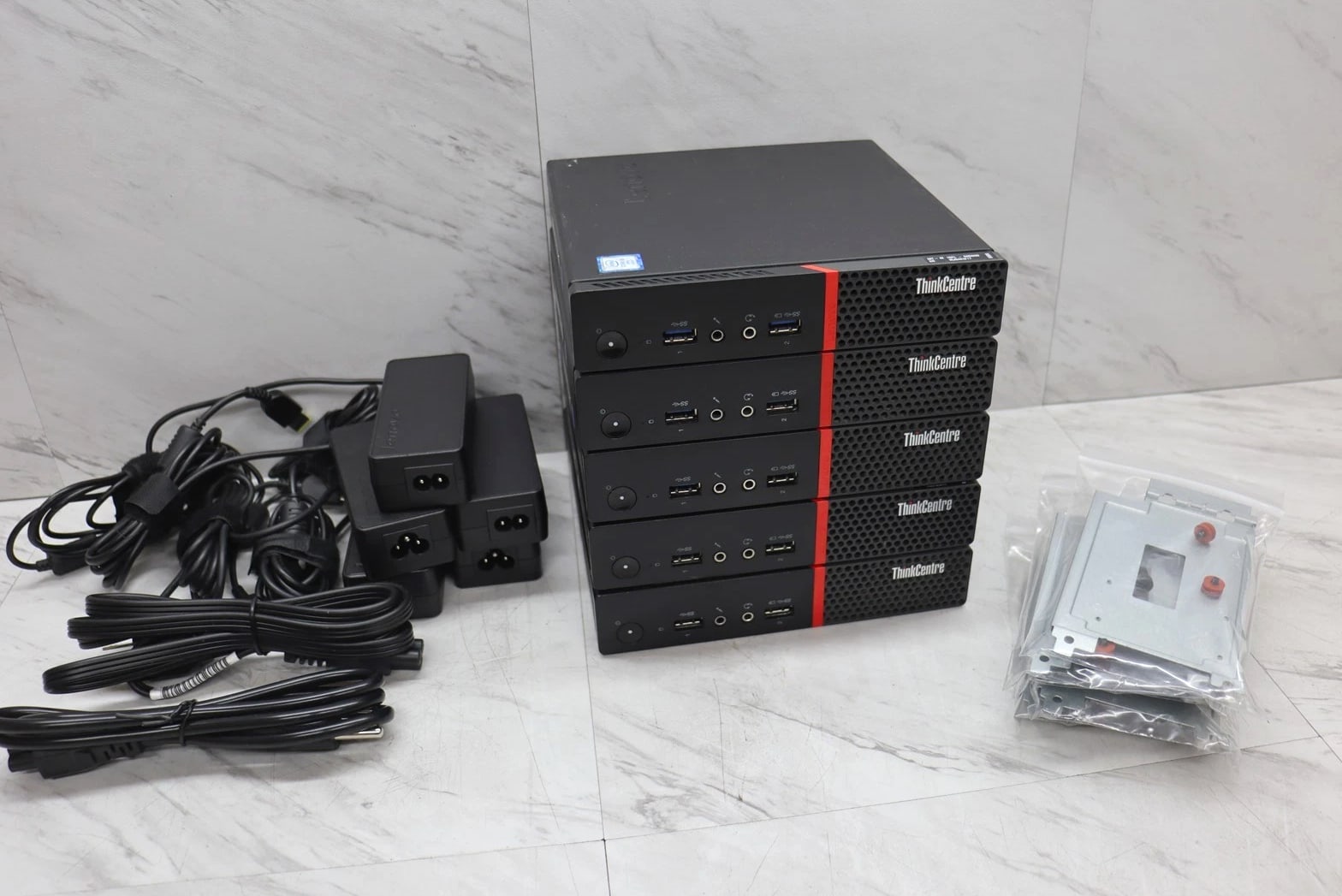 5 LOT Lenovo ThinkCentre M900 Mini PC Computer i5-6500T 2.50GHz 8GB with Power Adapter