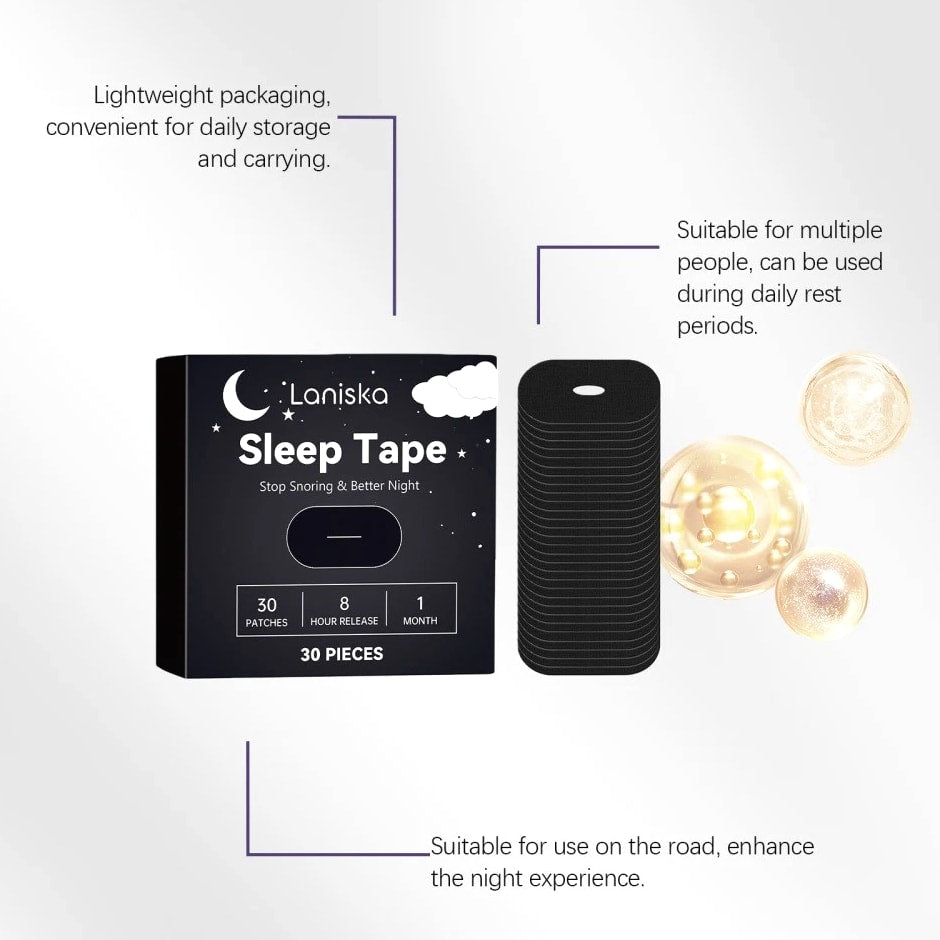 30 Strips Sleep Tape Adhesive for Snoring & Better Night Rest for Men, Women