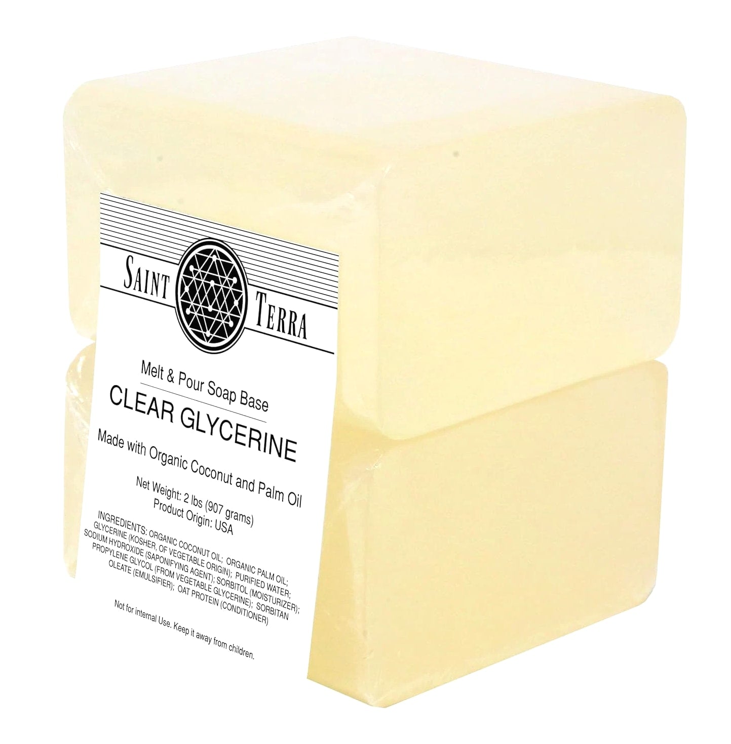 Organic Oil Clear Glycerine Melt & Pour Soap Base - 2 Pounds