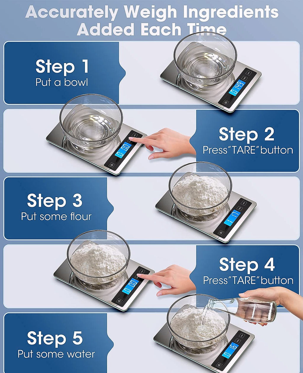 Nicewell 22lb Digital Kitchen Scale Grams and Ounces