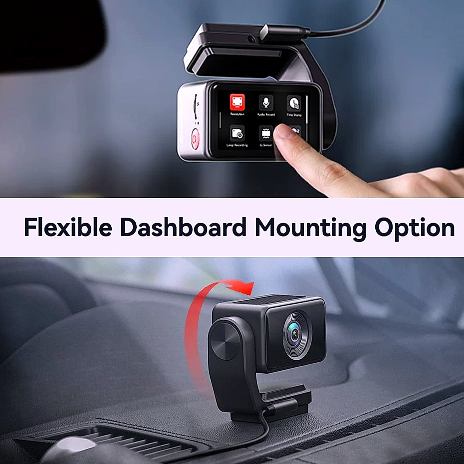 Redtiger A4 4K Dash Cam with GPS, WiFi, and Rear Camera