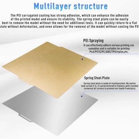 A1 Build Plate, Double-Sided Gold PEI Sheet x1 Bed Plate, 3D Printer