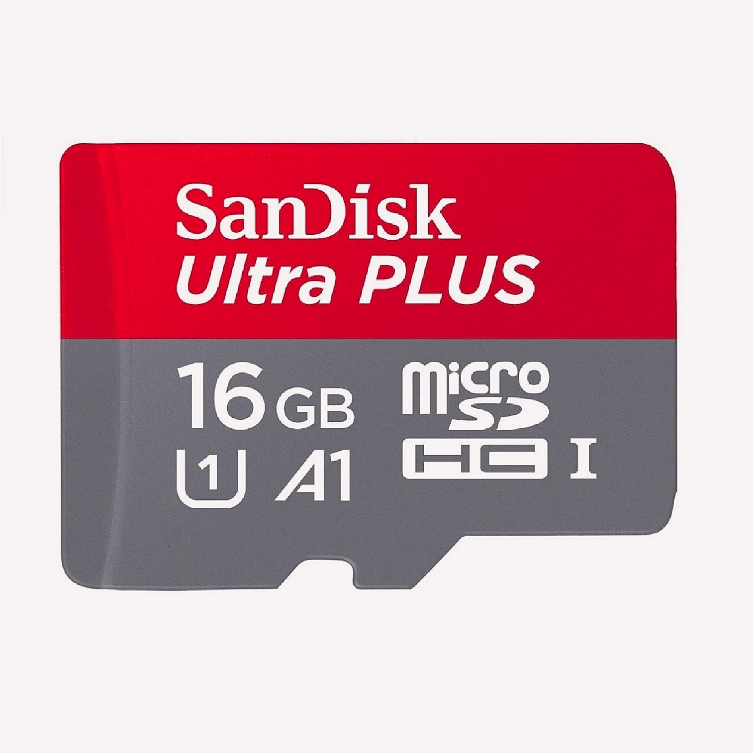 SanDisk Ultra Plus 16GB MicroSDHC Memory Card with Adapter
