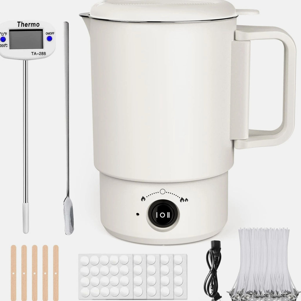 Electric Wax Melting Pot Kit with Thermometer, 800ML Wax Melter for Candle Ma...