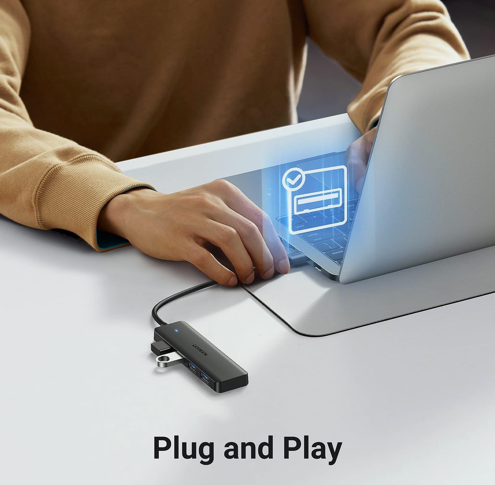 UGREEN USB 3.0 Hub 4 Port USB A Splitter Expansion 0.5FT