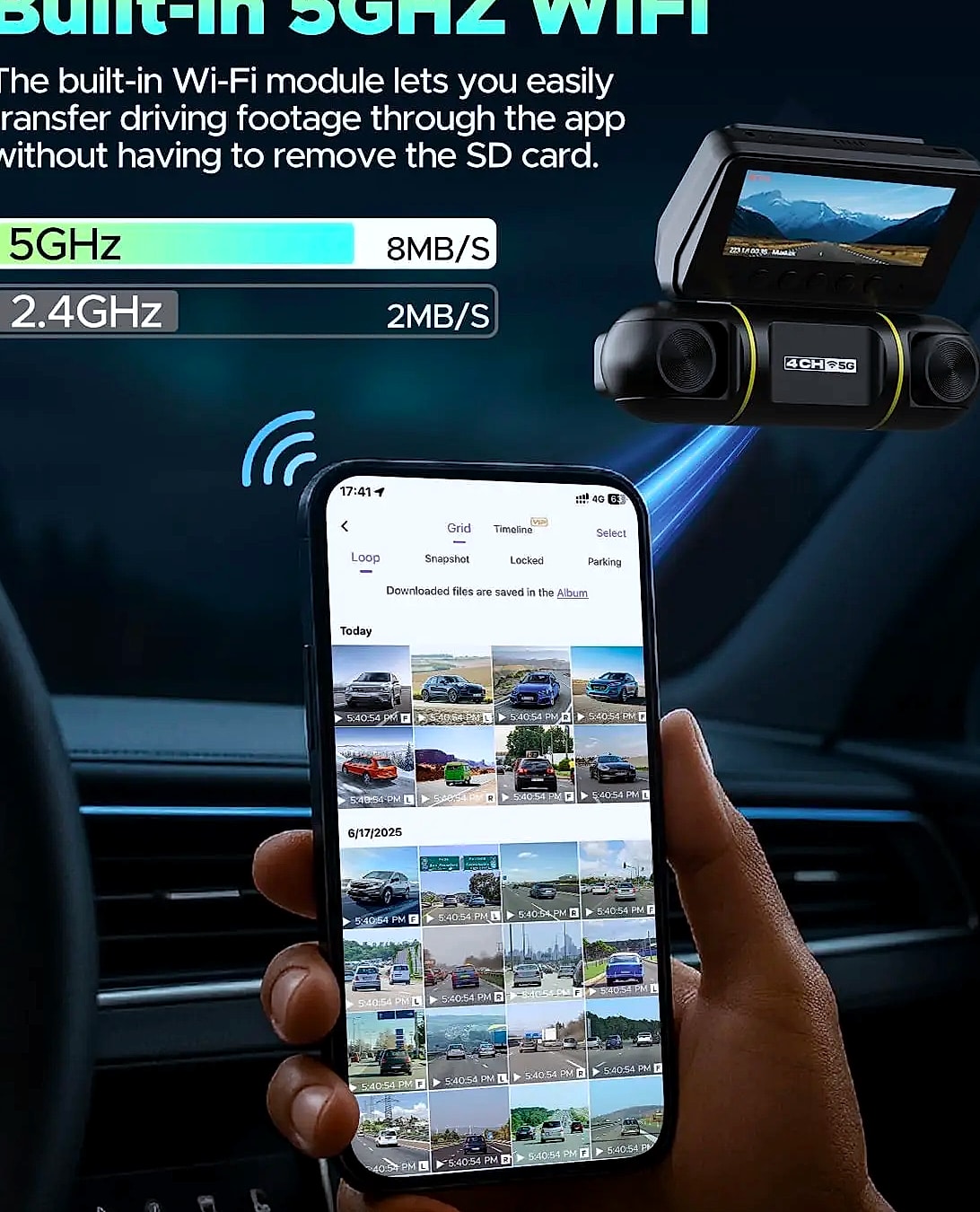 4 Channel Dash Cam System 360 Degree View with WiFi